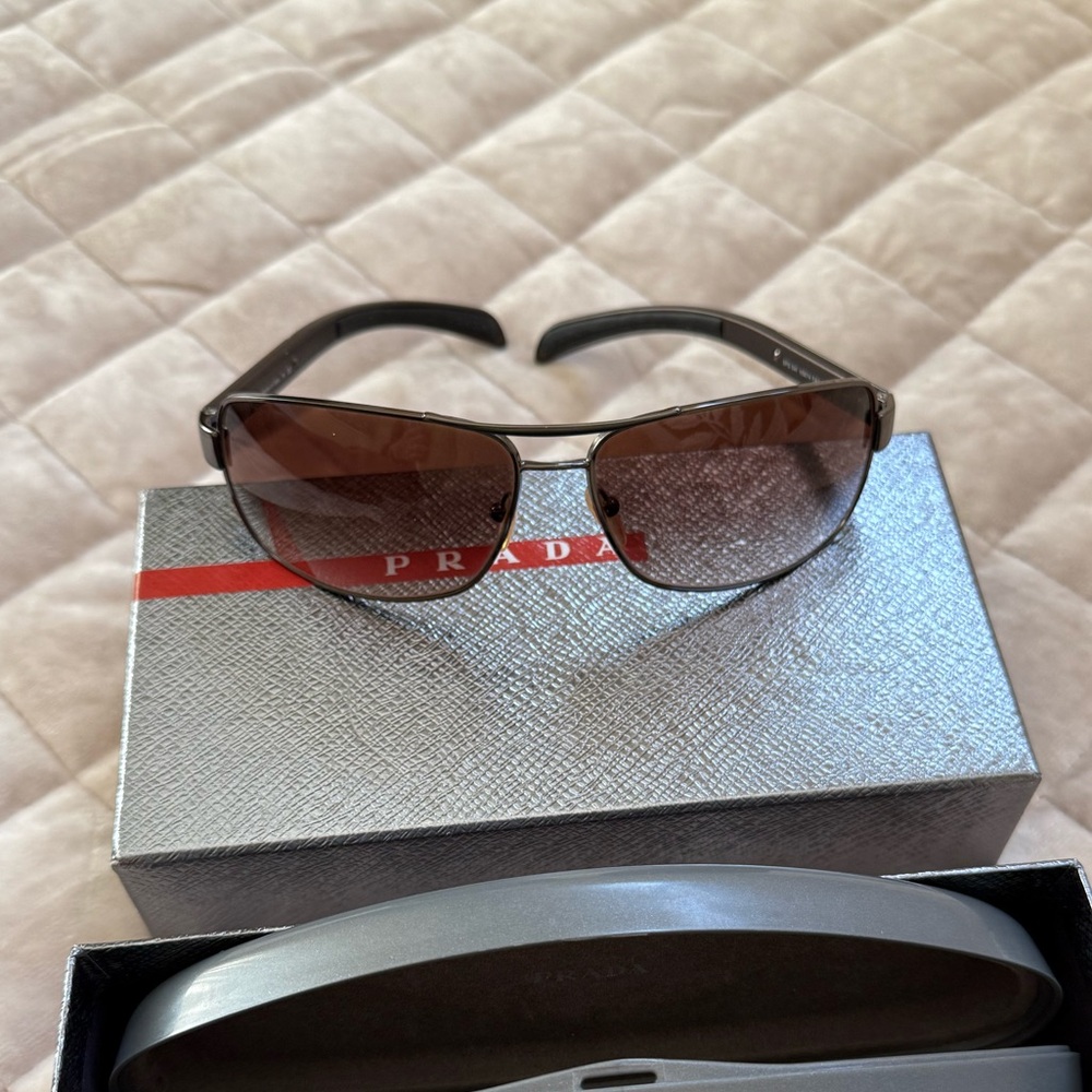 Prada Gradient Brown Aviator Sunglasses